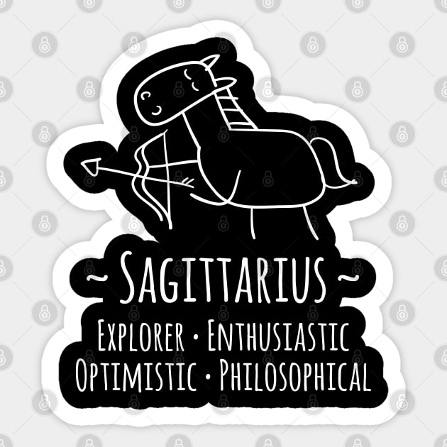 Sagittarius Zodiac Sign Sticker by HappyCatPrints